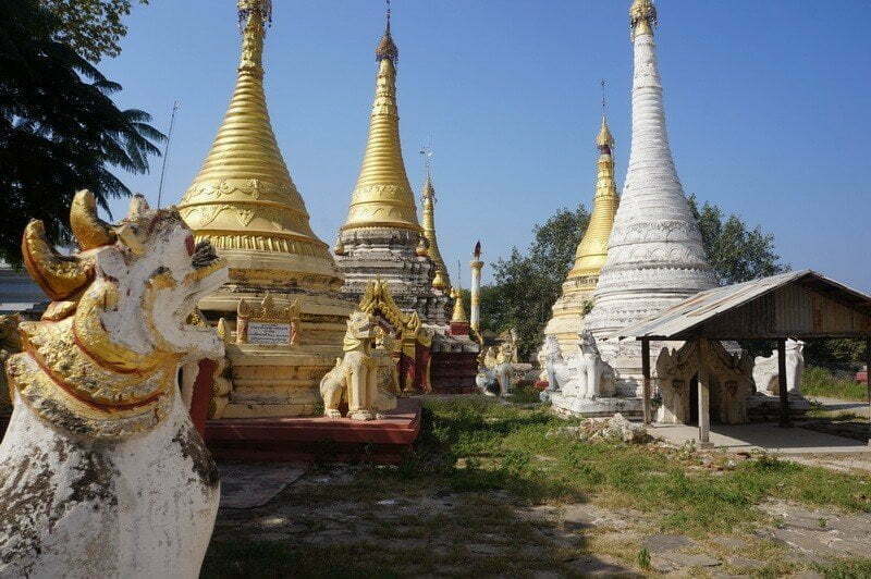 Gilded Stupas Outside Myo-Thar Pagoda