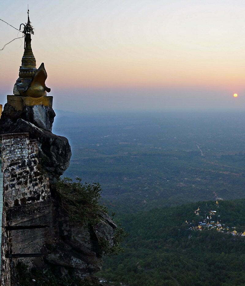 View at Sunset on Mount Popa