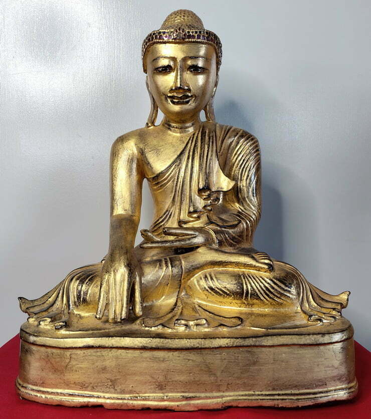 Gilded Bronze 19th Century Mandalay Buddha Statue