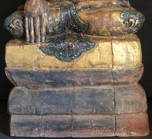 16th Century Burmese Arakan Teak Wood Buddha