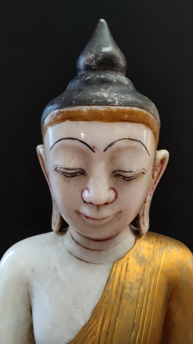 Burmese Ava Period Marble Buddha Statue