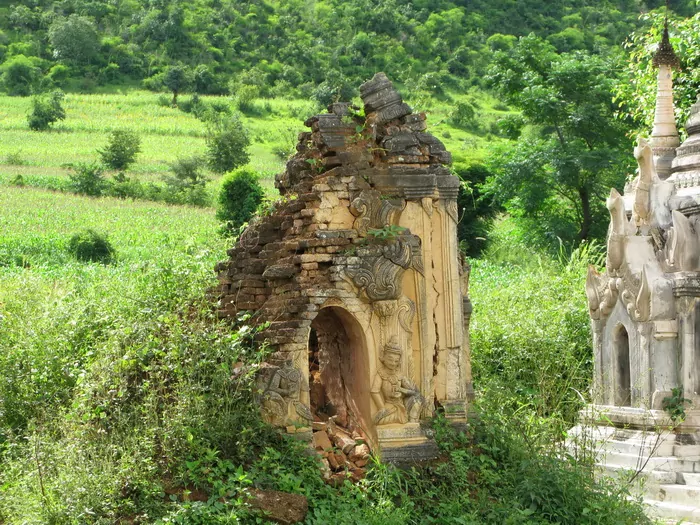 Temple and Pagoda Ruins Along Inle Lake