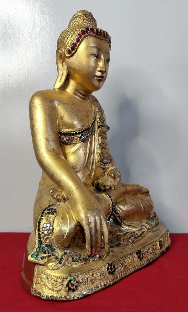 19th Century Burmese Bronze Mandalay Buddha Statue