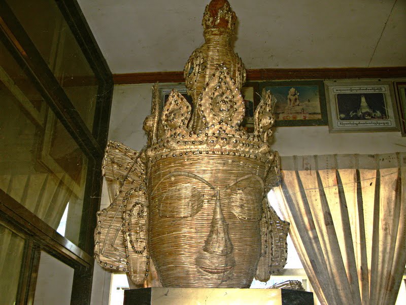 bamboo Buddha Head inside Mya Kyauk Monastery