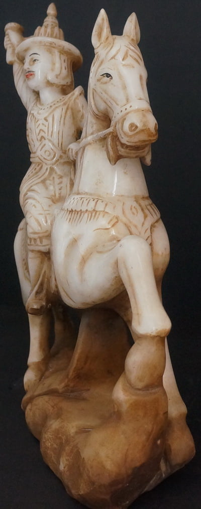 Burmese Marble horse and rider