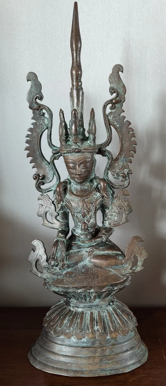 Shan 17-18th C Bronze Jambhupati Buddha Statue