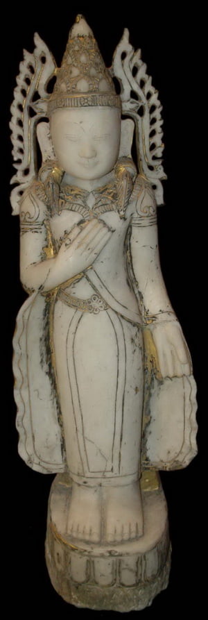 Rare Shwebo Period Alabaster Buddha Statue