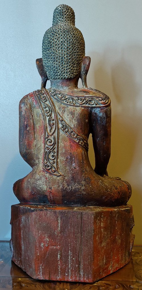 16/17th Century Burmese Arakan Wood Buddha Statue