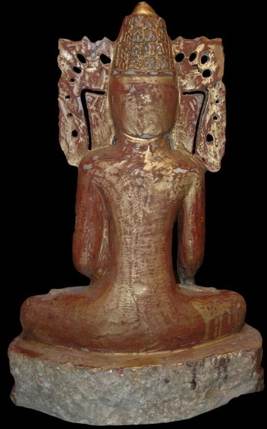 Back view of Burmese Shwebo Alabaster Buddha Statue